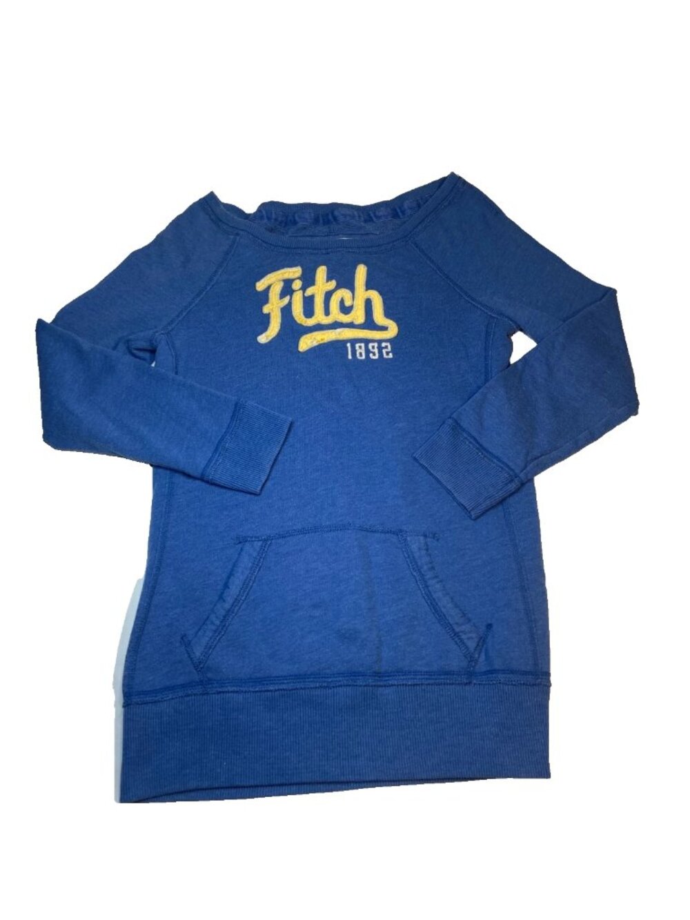 VTG Abercrombie & Fitch Off Shoulder Sweatshirt Large Preppy Y2K Blue Academia